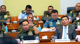 Panglima  TNI Dampingi Menhan RI Hadiri Rapat Kerja Dengan Komisi I DPR RI Bahas Hibah Patrol Boat Dari Jepang